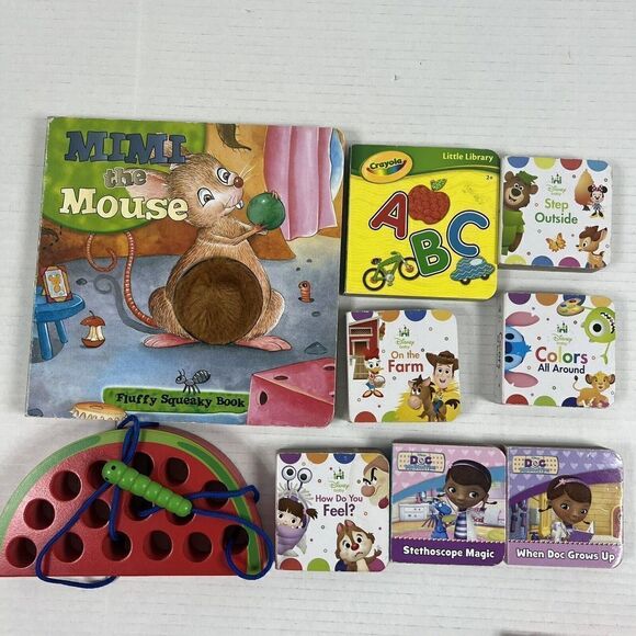 Toddler Baby Board Books Board Book Bundle 8 Books Plus Fine Motor Skills Toy - Picture 1 of 12